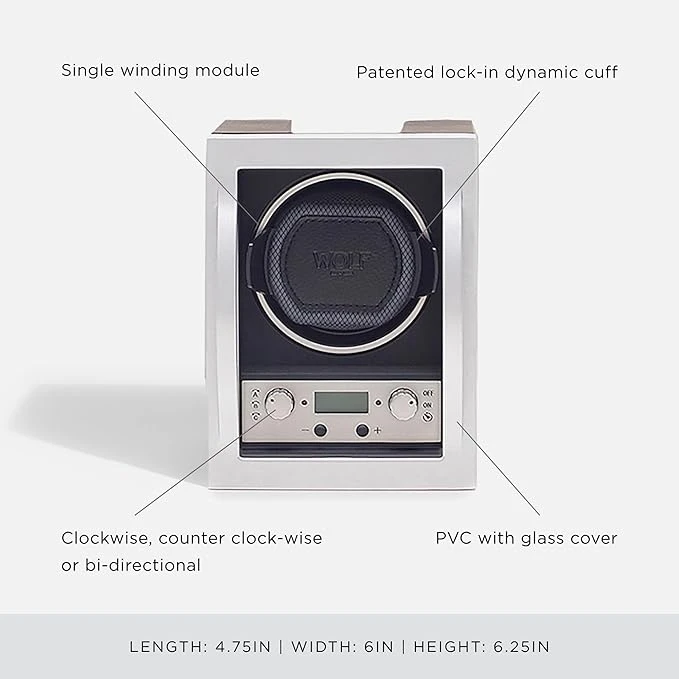 WOLF Module 4.1 Stackable Single Watch Winder w/Cover - Image 3
